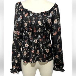 Papermoon Floral Black Blouse
